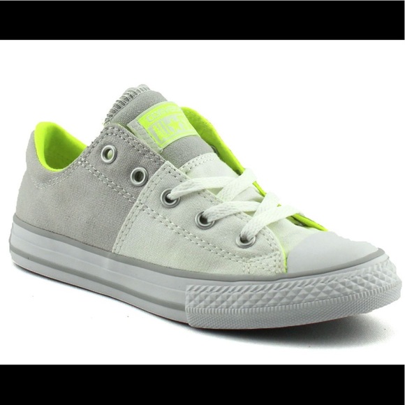 Converse‎ Chuck Taylor All Star Low Top Sneakers Gray White Neon Yellow - Picture 1 of 7